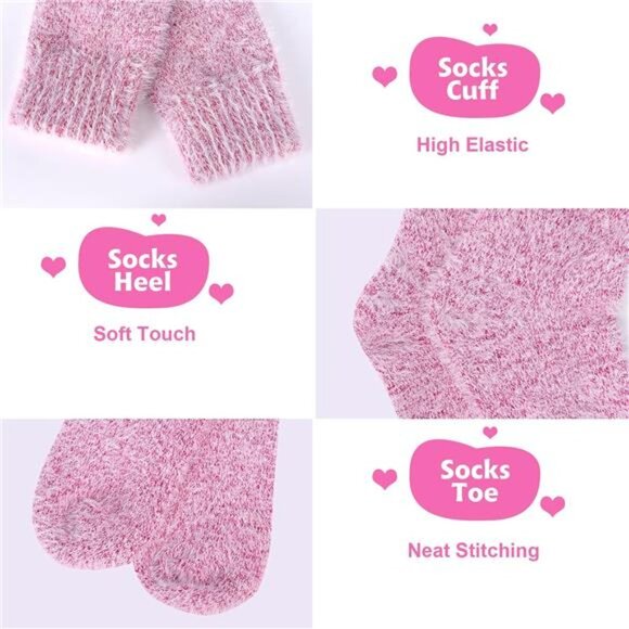New 5 Pairs Fuzzy Soft Cozy Comfortable Socks for Women, Casual Sleep Comfy Sock - Picture 2 of 6